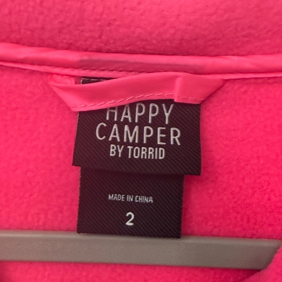 Happy Camper by Torrid Neon Pink Puffer Fleece Pullover Jacket - Picture 9 of 10